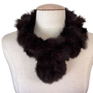 Genuine Rex Rabbit Fur Dark Brown Neck Warmer Scarf By Cejon Accessories‎ Inc.